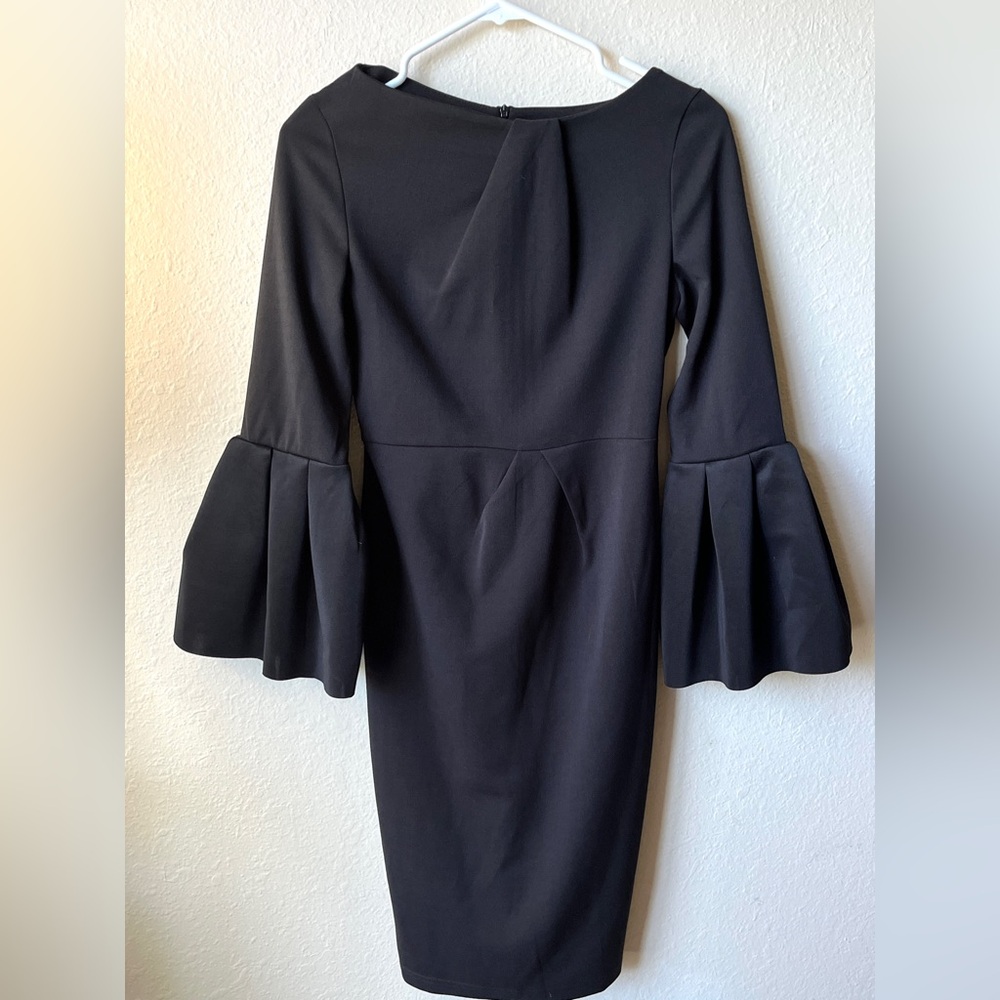 Elegant Black Bell Sleeve Dress